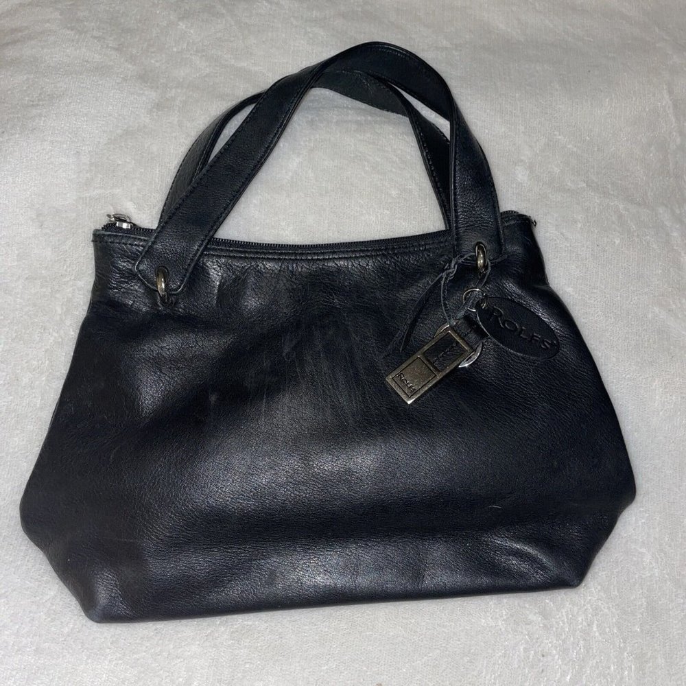 Designer Rolfs Black Leather Mini Arm Handbag